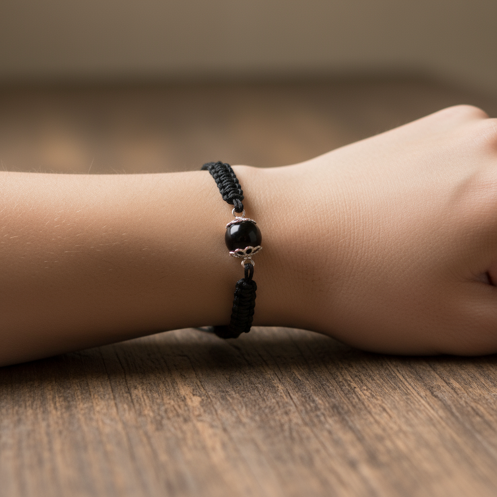 Generico Bracciale Unisex In Acciaio Con Onice E Filigrana Sarda: Gioiello Portafortuna Su Coccu, Regalo Artigianale