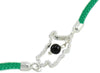 Bracciale verde donna Sardegna centrale in argento con pietra nera su coccu pendente