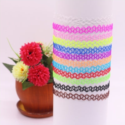 12 BRACCIALI BRACCIALETTO CAVIGLIERA GOMMA STRETCH GOTICO ELASTICO EFFETTO TATOO  Trade Shop italia - Napoli, Commerciovirtuoso.it