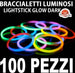 BRACCIALI LUMINOSI 100 PEZZI BRACCIALETTI GLOW DISCO LIGHTSTICKS FLUORESCENTI Giochi e giocattoli/Giochi d'imitazione e accessori di travestimento/Accessori per travestimento/Bigiotteria e set di cosmetici e gioielli/Braccialetti Trade Shop italia - Napoli, Commerciovirtuoso.it