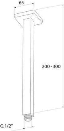 Braccio Doccia a Soffitto Design Cromato Squadrato per Soffione Doccia Fisso Attacchi Da 1/2 Pollice Made in Italy Casa e cucina/Bagno/Accessori per il bagno/Telefoni doccia Shopbagno.it - Roma, Commerciovirtuoso.it