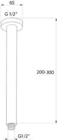 Braccio Doccia a Soffitto Design Rotondo Cromato Braccio Supporto Soffione Doccia a Soffitto Attacchi Da 1/2 Pollice Made in Italy Casa e cucina/Bagno/Accessori per il bagno/Telefoni doccia Shopbagno.it - Roma, Commerciovirtuoso.it