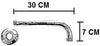 Braccio doccia in ottone cromato da 30 cm