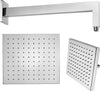 Braccio Doccia Ottone Cromato  + Soffione Doccia Quadrato Ottone Cromato 250x250x8 Mm Spessore Fai da te/Attrezzature per cucine e bagni/Attrezzature per bagni/Docce e componenti doccia/Filtri supporti e soffioni doccia/Docce fisse Ogomondo - Martina Franca, Commerciovirtuoso.it