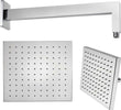 Braccio Doccia Ottone Cromato  + Soffione Doccia Quadrato Ottone Cromato 250x250x8 Mm Spessore Fai da te/Attrezzature per cucine e bagni/Attrezzature per bagni/Docce e componenti doccia/Filtri supporti e soffioni doccia/Docce fisse Ogomondo - Martina Franca, Commerciovirtuoso.it