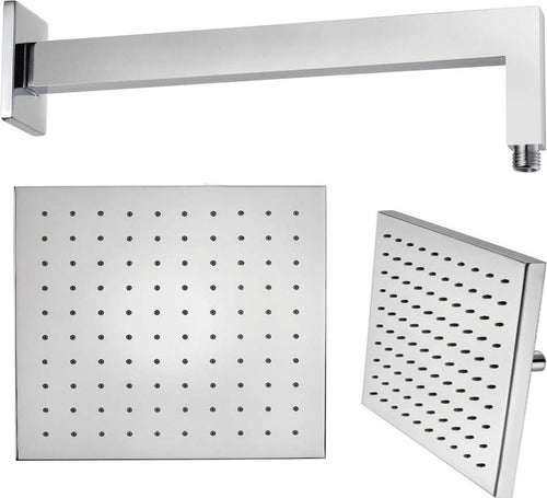 Braccio Doccia Ottone Cromato + Soffione Doccia Quadrato Ottone Cromato 300x300x8 Mm Spessore Fai da te/Attrezzature per cucine e bagni/Attrezzature per bagni/Docce e componenti doccia/Filtri supporti e soffioni doccia/Docce fisse Ogomondo - Martina Franca, Commerciovirtuoso.it
