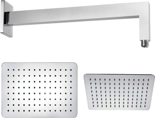 Braccio Doccia Ottone Cromato + Soffione Doccia Rettangolare Acciaio Inox 200x300x2 Mm Spessore Fai da te/Attrezzature per cucine e bagni/Attrezzature per bagni/Docce e componenti doccia/Filtri supporti e soffioni doccia/Docce fisse Ogomondo - Martina Franca, Commerciovirtuoso.it