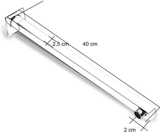 Braccio doccia quadrato da 40 cm in ottone