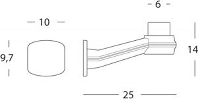 Braccio-Per-1-Sfera-Moderna-Termoplastica-Nera
