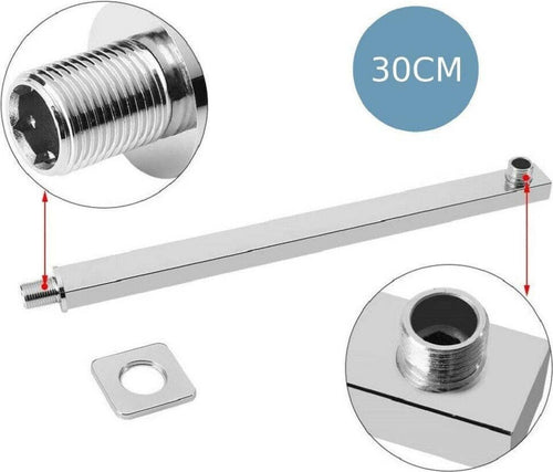 Braccio Per Soffione Doccia Quadrato In Ottone Cromato Completo Di Rosone 30cm Casa, arredamento e bricolage > Soffioni Doccia Trade Shop italia - Napoli, Commerciovirtuoso.it