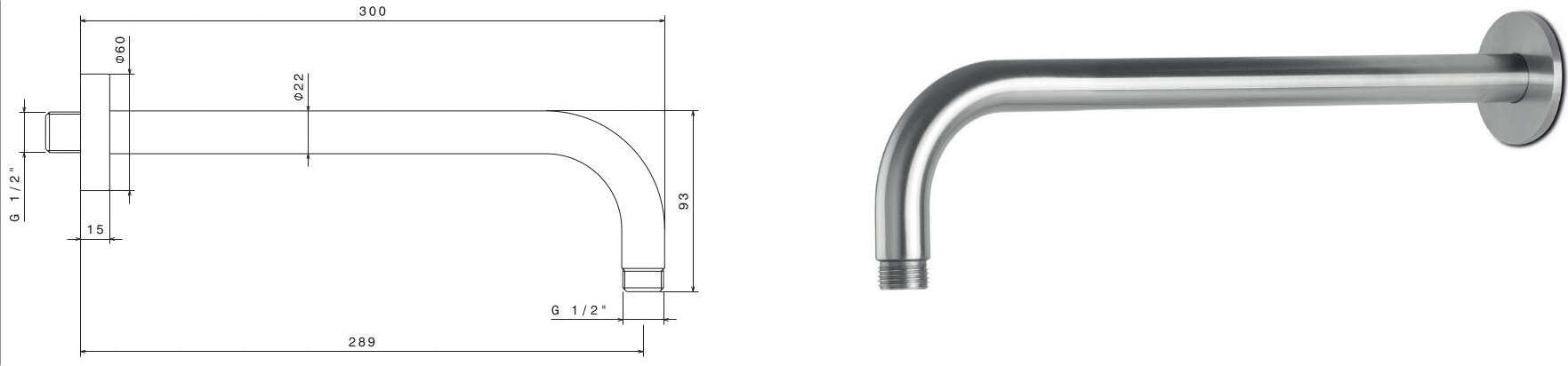 Braccio-soffione-a-parete-tondo-in-acciaio-inox-da-300-mm-di-Tubico-Nilo