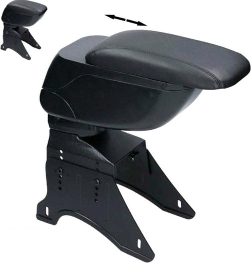Bracciolo-Universale-Portaoggetti-Auto-Simil-Pelle-Nero-Apribile-e-Ribaltabile