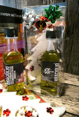 Braciolio affumicato a freddo 100cc con confezione natalizia - olio gourmet per piatti con gusto di brace