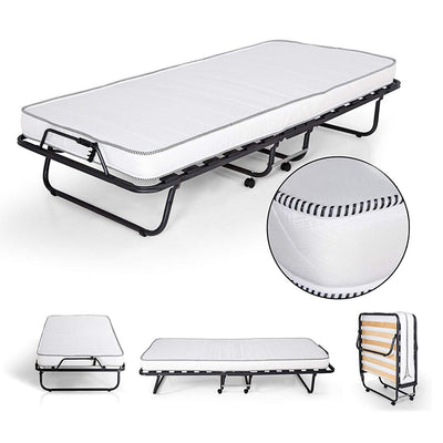 Brandina pieghevole Rete Con Materasso in Waterfoam Kit Letto singolo Salvaspazio Adatta per ospiti casa e campeggio