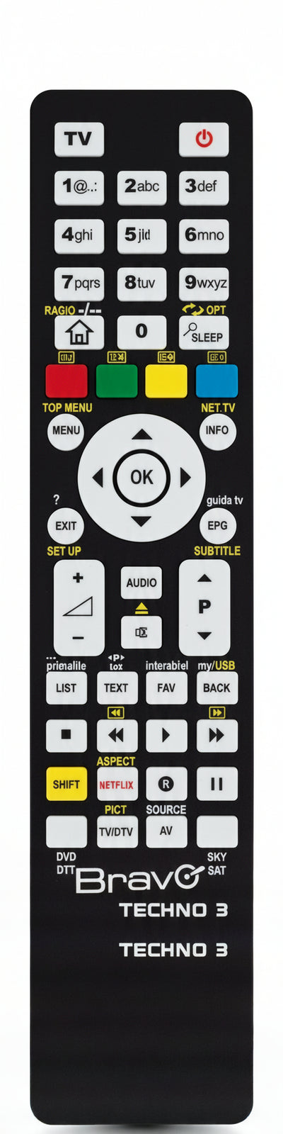 Bravo-Telecomando-Techno-3-Programmabile-Per-TV-dtt-vcr-dvd-sky