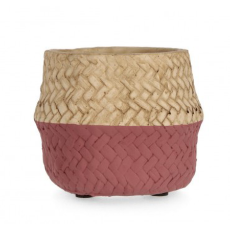 Vaso per uso interno "brazil" tondo naturale cemento Ø10x8h