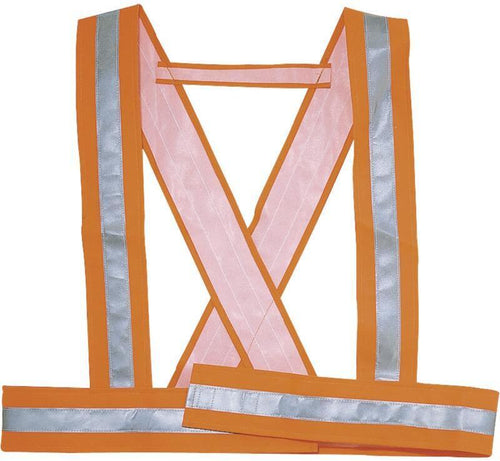 Bretelle Alta Visibilità Arancio Fasce Riflettenti Cantiere Geometra Tecnico