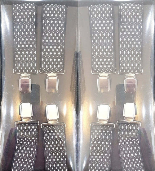 Bretelle Elasticizzate Uomo Donna Cinghia Regolabile Nere Rombi Bianchi Moda/Uomo/Accessori/Bretelle Trade Shop italia - Napoli, Commerciovirtuoso.it