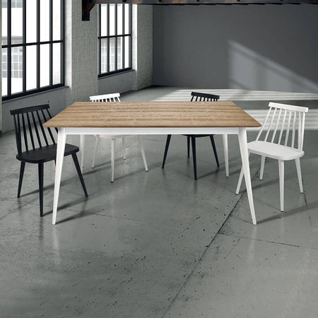 BRIAN---tavolo-da-pranzo-moderno-allungabile-in-abete-spazzolato-85x160/210-Bianco-Milani-Home