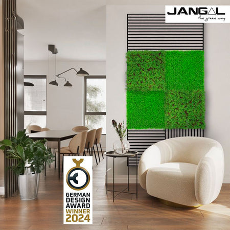 JANGAL Pannelli acustici Modulabili in FLORA sintetica ULTRAREALISTICA 52x52cm mod. BRIGHT GREEN - Eternal Parquet
