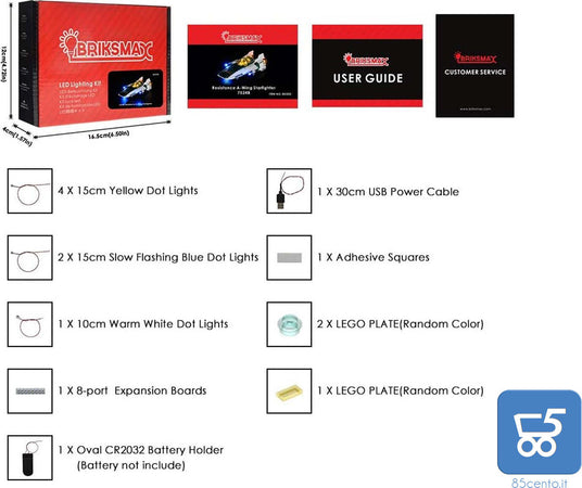 BRIKSMAX Kit di Illuminazione a LED per Resistance A-Wing Starfighter 75248 LEGO NON INCLUSI
