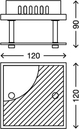BRILONER---APPLIQUE-LED-TOM-1-x-GU10-3-watt-250-lumen-3000K-CROMO-E-VETRO-SATINATO