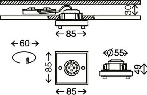 BRILONER---FARETTO-QUADRO-LED-DA-INCASSO-5W-ALLUMINIO