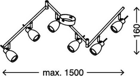 BRILONER---LAMPADA-LED-DA-SOFFITTO-ORIENTABILE-A-6-LUCI,-ATTACCO-GU10-5WATT