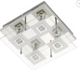BRILONER---PLAFONIERA-4-LED---3W-250LM-3000K-CROMO/VETRO-SATINATO-TRASPARENTE