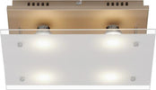 BRILONER---PLAFONIERA-4-LED---4W-400LUMEN--ORO-OPACO/VETRO-SATINATO