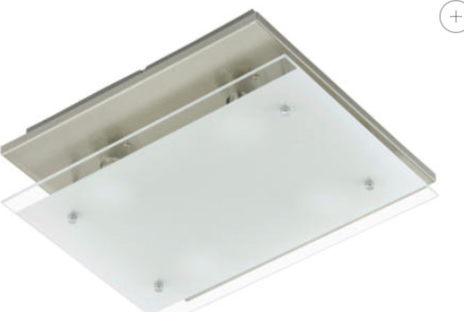 BRILONER---PLAFONIERA-4-LEDxGU10---3W-250LM-3000K---NICHEL-SATINATO-OPACO/VETRO