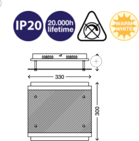 BRILONER---PLAFONIERA-4-LEDxGU10---3W-250LM-3000K---NICHEL-SATINATO-OPACO/VETRO