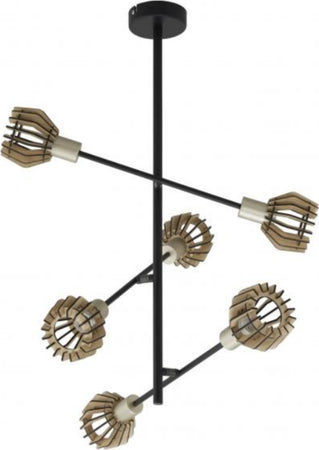 BRILONER---PLAFONIERA-6-LED-CON-STELO---E14-METALLO/LEGNO