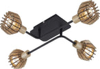 BRILONER---PLAFONIERA-A-4-LED-x-E14--RUGGINE-SCURO/ORO-OPACO/LEGNO-CHIARO