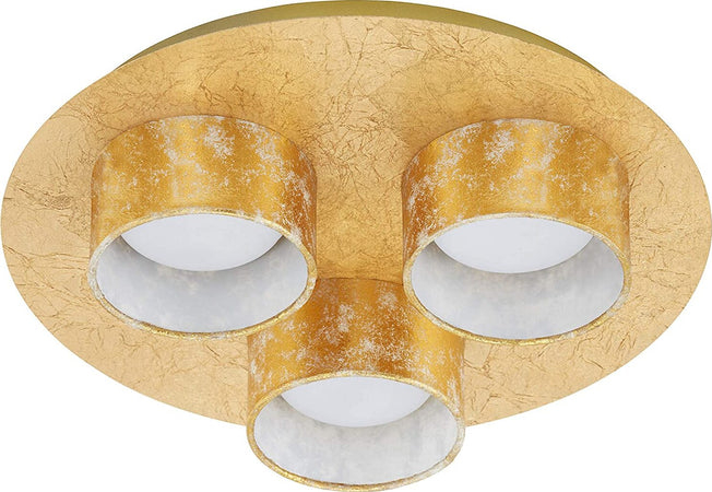 BRILONER---PLAFONIERA-LE-PRO-D.-32cm-A-3-LUCI-5-watt-350-lumen-ORO-ANTICHIZZATO