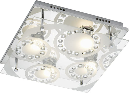 BRILONER---PLAFONIERA-LED-TORA-4-x-GU10-3-watt-250-lumen-3000K-CROMO-E-VETRO-TRASPARENTE