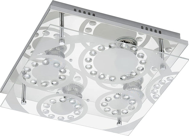 BRILONER---PLAFONIERA-LED-TORA-4-x-GU10-3-watt-250-lumen-3000K-CROMO-E-VETRO-TRASPARENTE