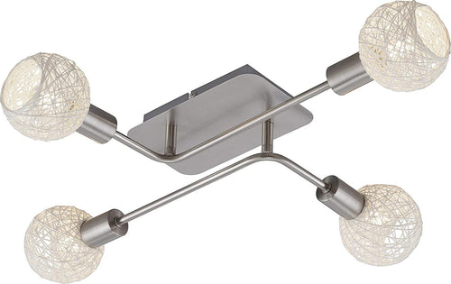 BRILONER---PLAFONIERA-NATURE-BALL-A-4LUCI-5,5W-E14-NICKEL-SATINATO/CARTA-BIANCA