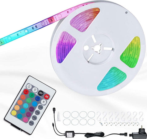 BRILONER---STRISCIA-ADESIVA-A-LED-PER-ESTERNI-5MT---DIMMERABILE---COMPOSIZIONE-150-LEDx25W---CON-TELECOMANDO 