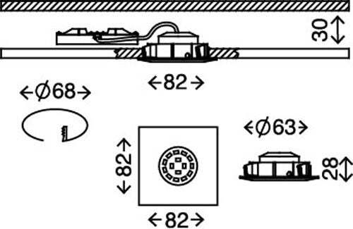 Briloner-Leuchten-Luci-da-Incasso-Integrata,-5-W,-Cromo,-5-unit