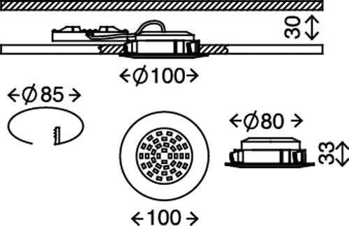 Briloner-Leuchten-Luci-da-Incasso,-Satinati-[Classe-di-efficienza-energetica-A+]