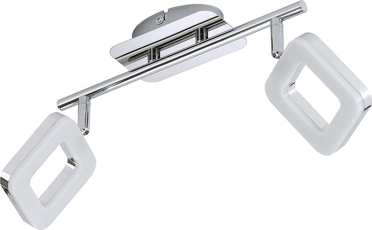Briloner-Leuchten-Plafoniera-con-2-Faretti-LED-Integrata,-4-W,-Argento-[Classe-di-efficienza-energetica-A+]