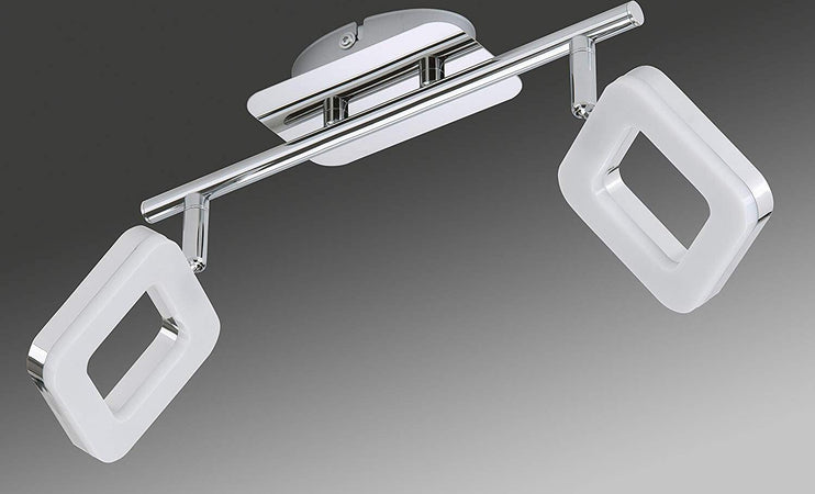 Briloner-Leuchten-Plafoniera-con-2-Faretti-LED-Integrata,-4-W,-Argento-[Classe-di-efficienza-energetica-A+]