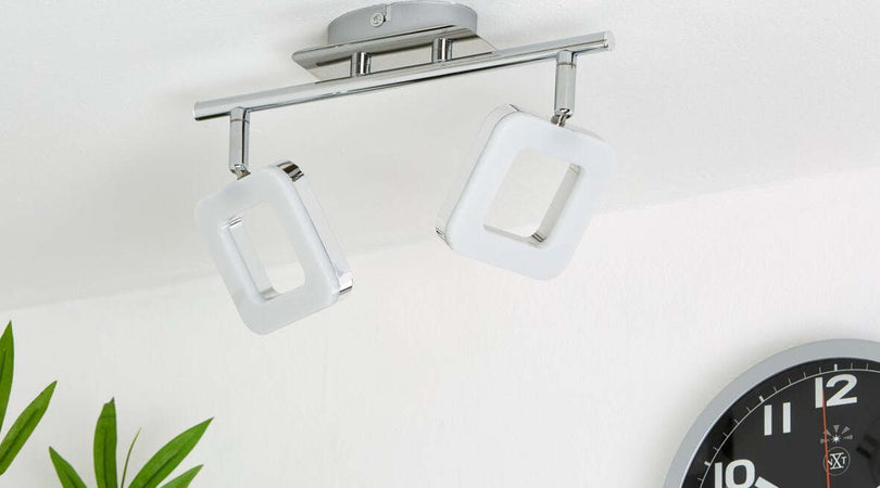 Briloner-Leuchten-Plafoniera-con-2-Faretti-LED-Integrata,-4-W,-Argento-[Classe-di-efficienza-energetica-A+]