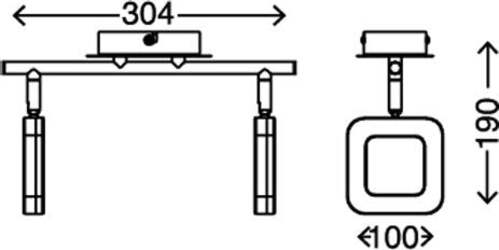 Briloner-Leuchten-Plafoniera-con-2-Faretti-LED-Integrata,-4-W,-Argento-[Classe-di-efficienza-energetica-A+]