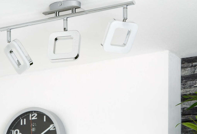Briloner-Leuchten-Plafoniera-con-3-Faretti-LED-Integrata,-4-W,-Argento-[Classe-di-efficienza-energetica-A+]