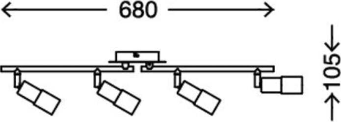 Briloner-Leuchten-Plafoniera-con-FarettiLED-Integrata,-5-W,-Satinati,-68-x-8-x-10.5-cm-[Classe-di-efficienza-energetica-A++]