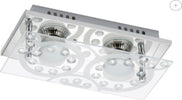 BRILONER--PLAFONIERA-2-LED-3W-250LUMEN-3000K-CROMO/VETRO-TRASPARENTE