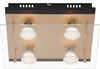 BRILONER--PLAFONIERA-4-LED---4W-400LUMEN--NERO/ORO-OPACO-VETRO-TRASPARENTE