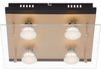 BRILONER--PLAFONIERA-4-LED---4W-400LUMEN--NERO/ORO-OPACO-VETRO-TRASPARENTE